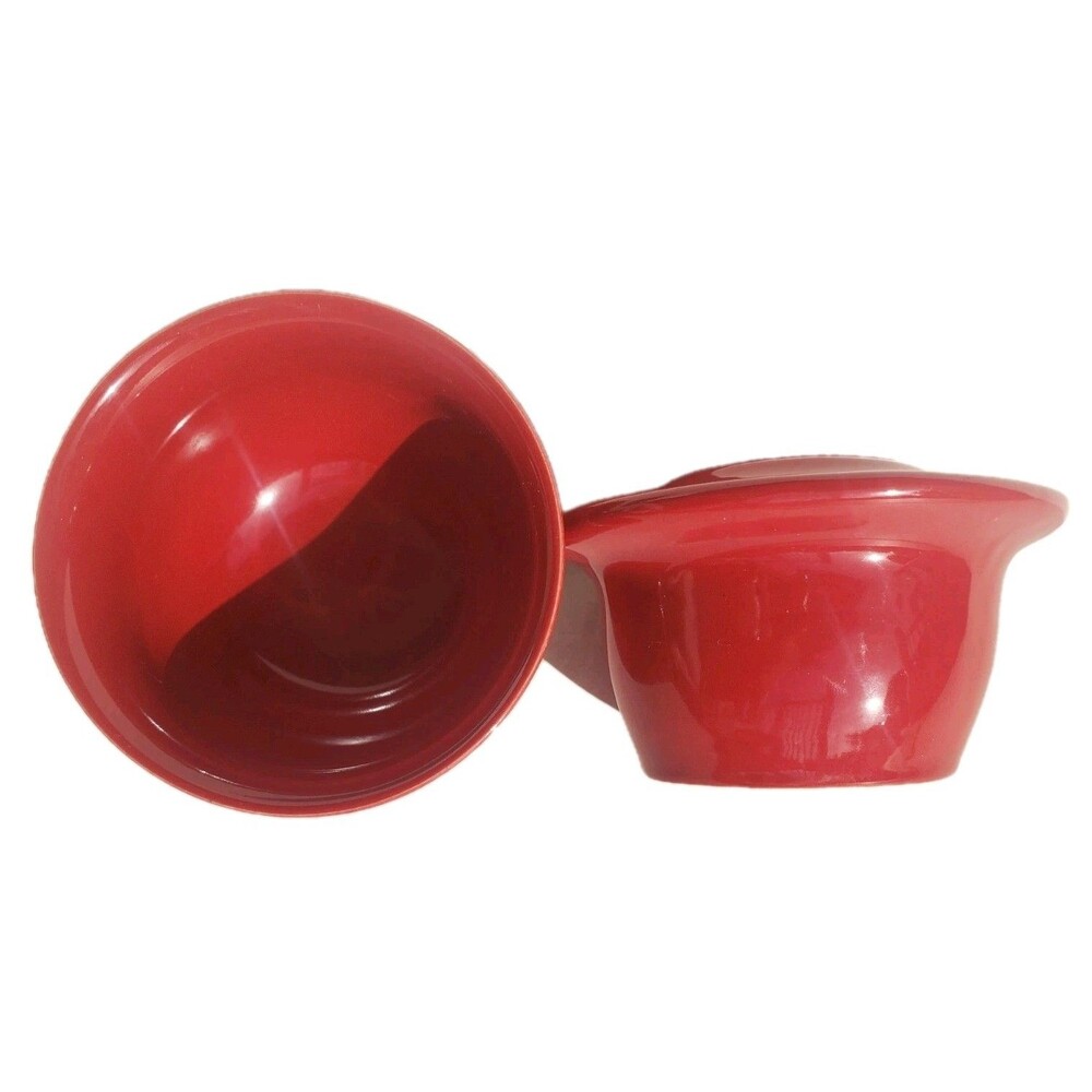 Emile Henry Red Porcelain Ceramic Butter Bell Keeper France 86.10 Rare Red Inter